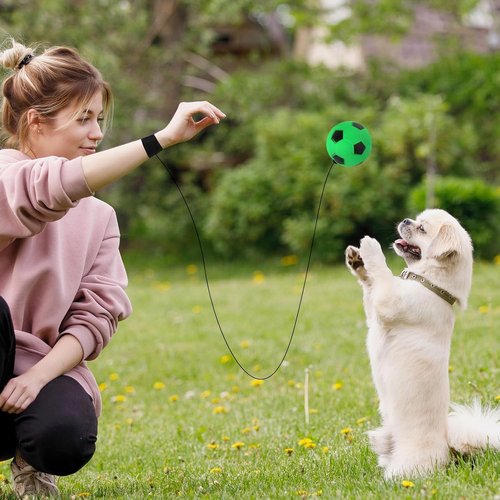 Green Wrist Return Ball of String, 2.36 Inch Rubber Rebound Foam Sports Wrist Balls with Wrists Strap, Bounce Back Ball on String, Elastic Rubber Wrists Sports Return Balls for Adults Teens
