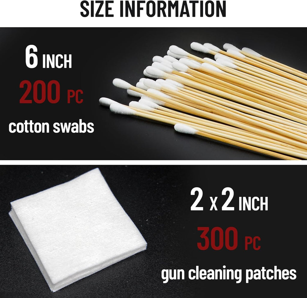 Skiennix Gun Cleaning Supplies - 500 PCS Kit with 1000 PCS Gun Patches for Effective Maintenance
