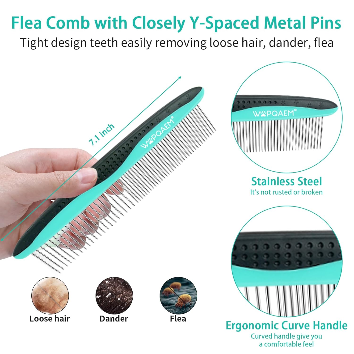 Skiennix 5-Piece Pet Grooming Set - Self-Cleaning Slicker Brush, Rake, Bath Brush & Nail Clippers for Dogs and Cats