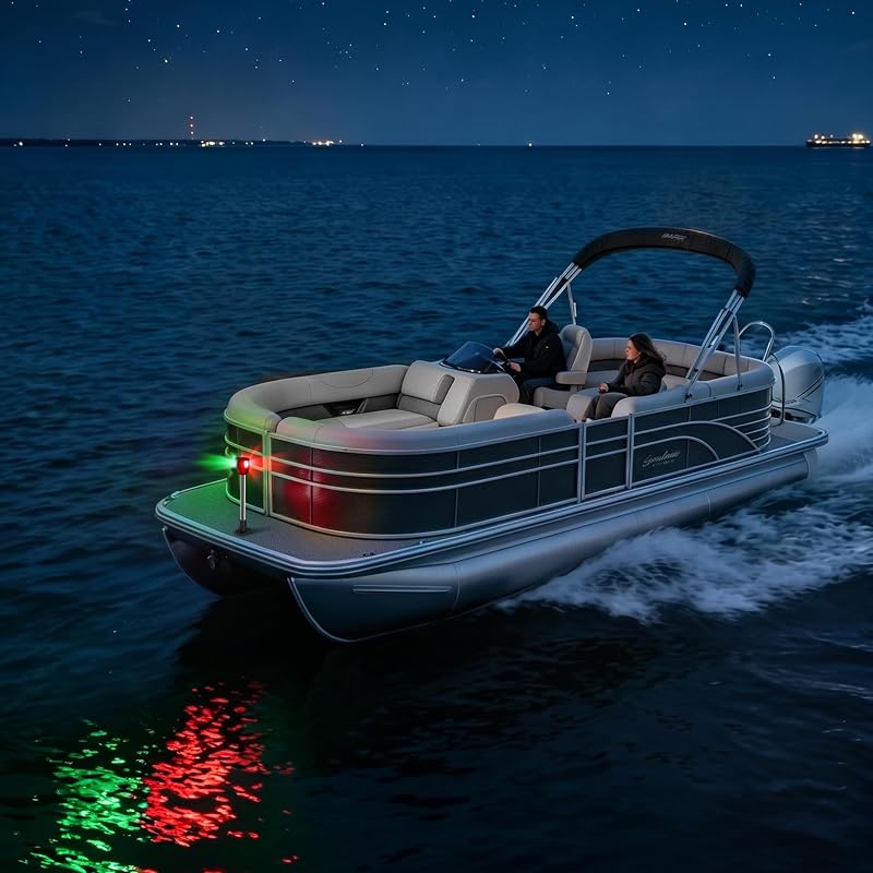 Boat Navigation Lights Red & Green LED Bow Light with 225° Visibility