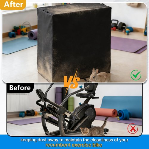 Letsteel Elliptical Exercise Machine Cover compatible with Teeter Recumbent Cross Trainer Stepper ‎LT1(Cover Only), 420D Recumbent Exercise Bike Cover, 55.9"L x 38.6"W" x 52.4"H, For Home Gym Garage