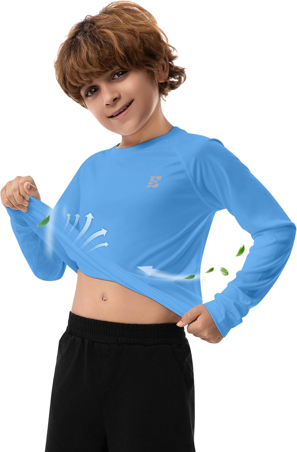 Skiennix UPF 50+ Boys Swim Shirt - Long Sleeve Rash Guard for UV Sun Protection | Perfect for Beach & Surfing