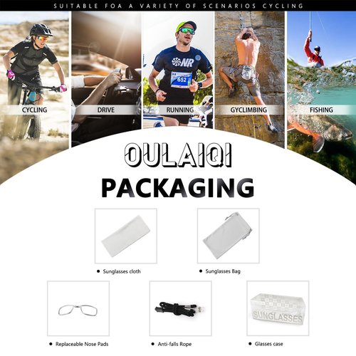 OULAIQI Cycling Glasses Baseball Sunglasses for Men Women UV400 Protection for Running Softball Volleyball Sports Sunglasses