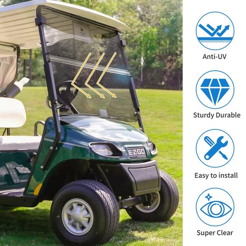 EZGO TXT Glof Cart Windshield for 1994-2013 & Tinted Foldable EZ GO Txt Golf Cart Accessories Windshield Parts