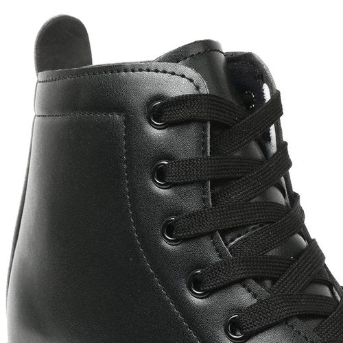 XUDREZ Adjustable High-Top Roller Skates - Soft Leather Four-Wheel Skates for Adults, Boys, Girls (Black Black Wheel, Women's 7.5 / Men's 6)