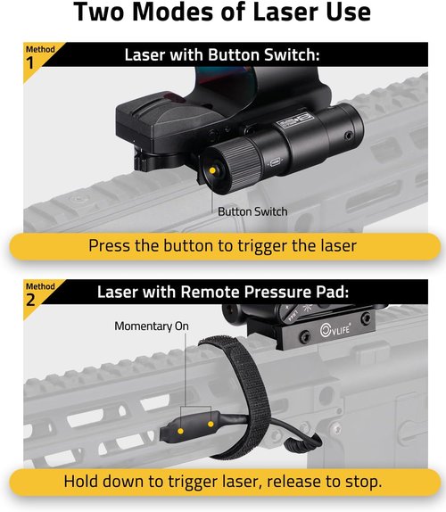 CVLIFE Red Dot Sight - 28x40mm Large Lens Reflex Optics with Laser & Pressure Pad Switch for Rifles