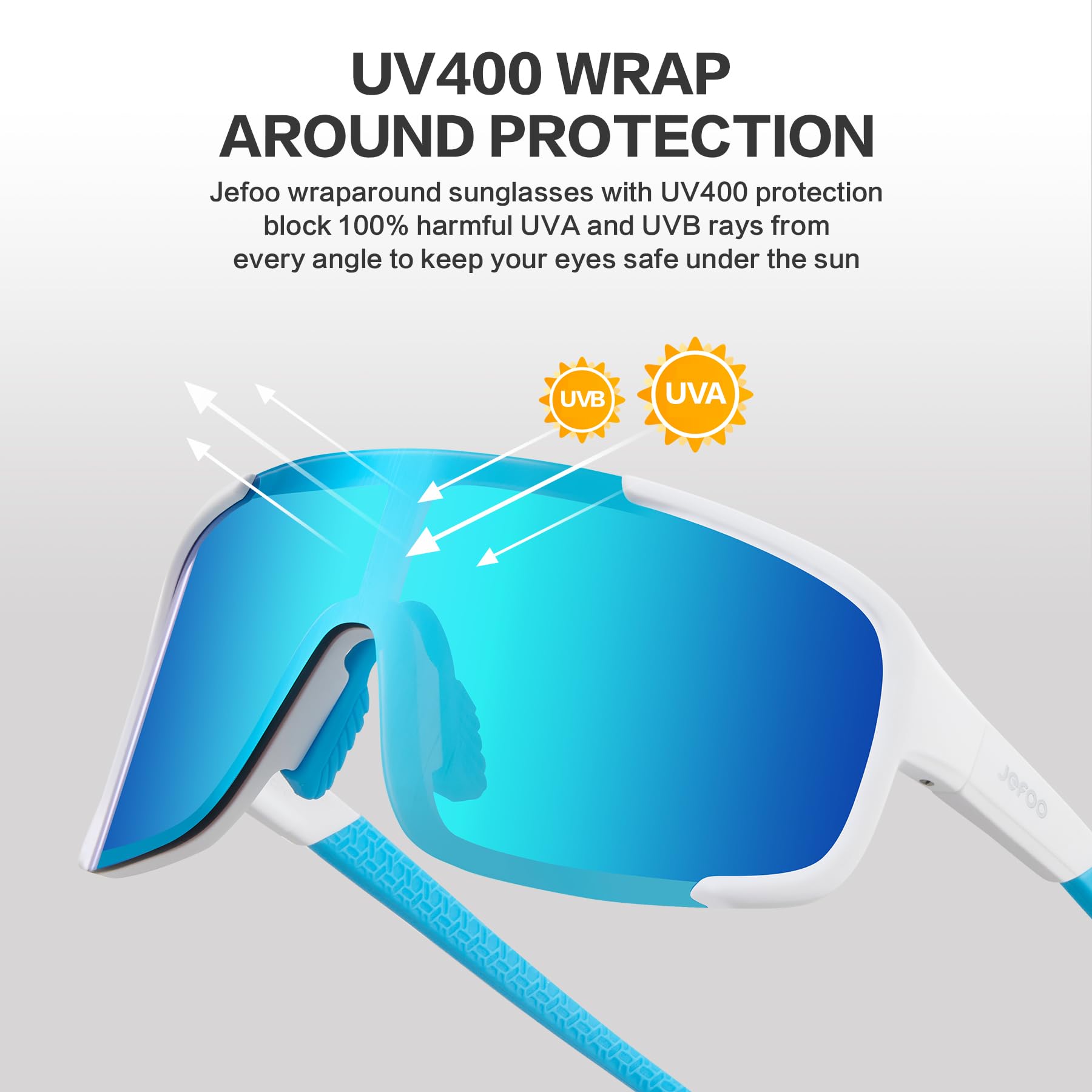 Jefoo Cycling Sunglasses for Women Men UV Protection Running Baseball MTB Biking Shades Sports Glasses