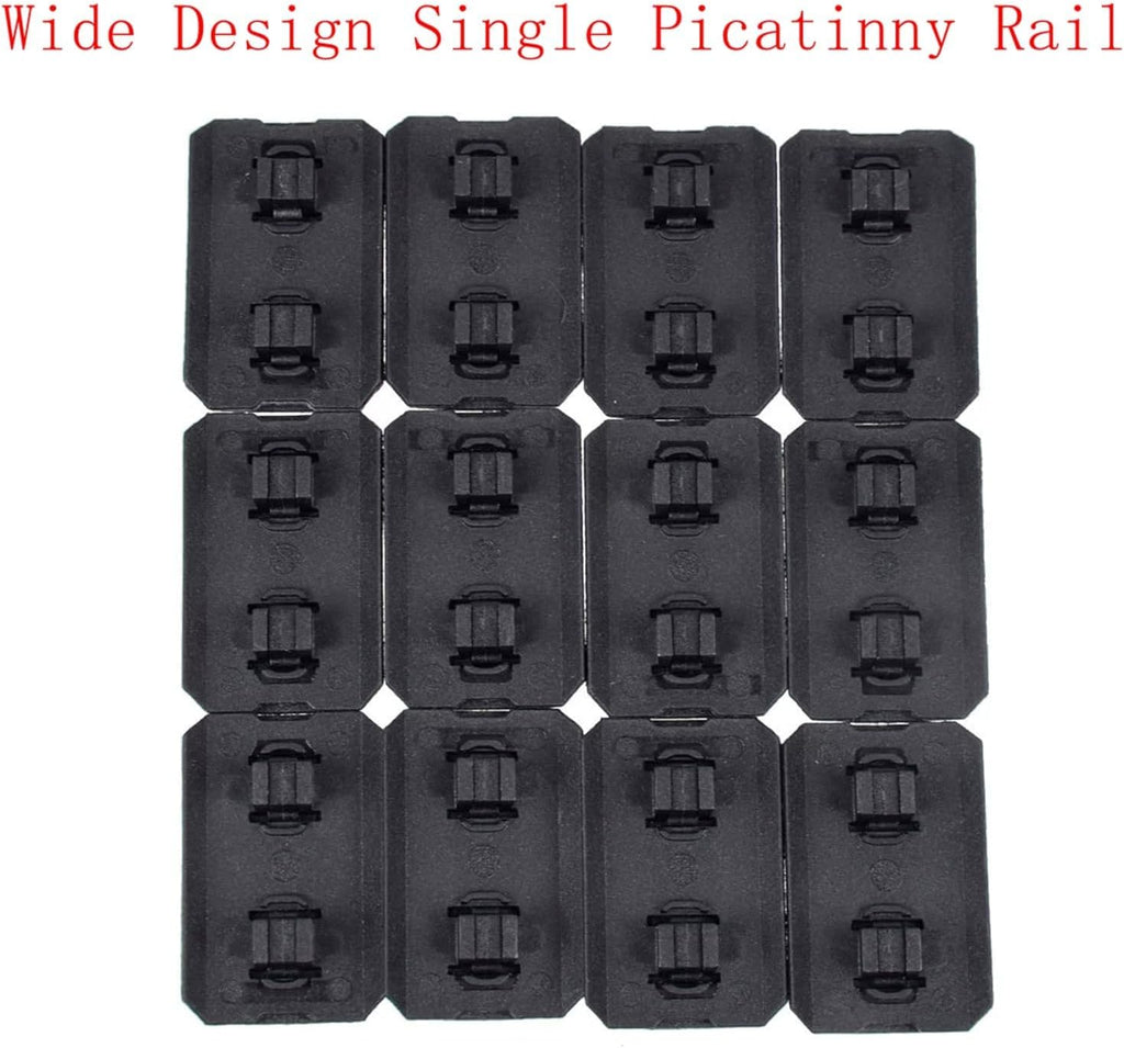 Picatinny Rail - 12-Pack Polymer M-Rail System - Durable Black Design for Versatile Mounting