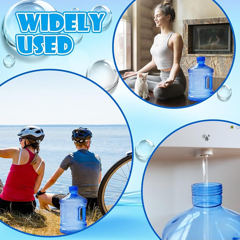 1 Gallon Water Bottle Twin Pack with Screw Cap and Handle