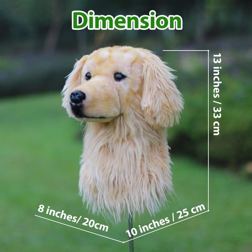 Golden Retriever Golf Club Headcover - Lifelike Plush Dog Head Cover for Driver & Fairway Woods | 460CC Compatible | Premium Gift for Golden Retriever Lovers & Dog Enthusiasts