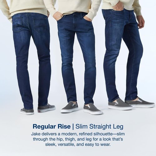 Mavi Jake Men's Jeans - Regular Rise Slim Fit Design | Comfortable Everyday Wear