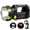 Bochaos LED Spotlight, 10000 Lumens Rechargeable Flashlight, 90° Rotate, 8 Modes with Cob& Tail Light, IPX5 Waterproof,4800mAh Battery, Handheld Flashlight for Camping, Emergency
