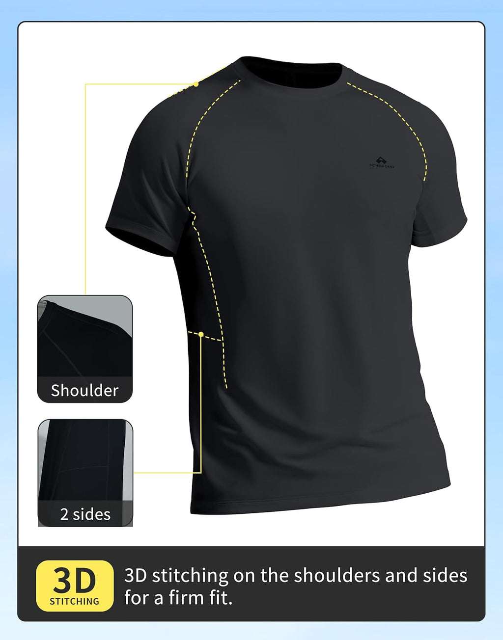 Pioneer Camp Men's Performance Running Shirt - Moisture-Wicking, UPF 50+, Short Sleeve Activewear