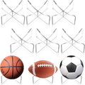 Skiennix Basketball Display Stand - 6 Pcs Clear Acrylic Holder for Soccer, Volleyball & Rugby Balls