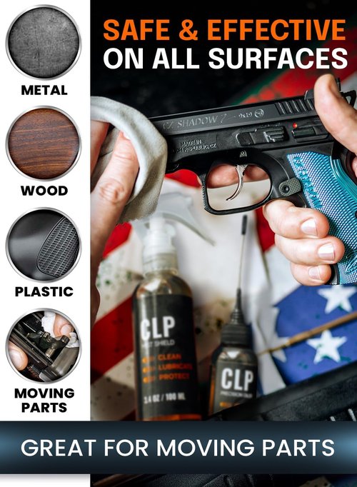 Gun Cleaner and Lubricant Kit - 3-in-1 Protectant with 5 Oz Spray & 50 Pcs Cleaning Patches