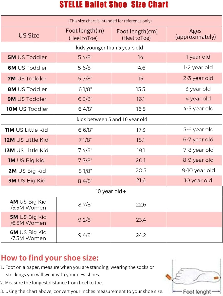 Stelle Ballet Shoes - Professional Close-Fit Dance Slippers for Kids | Toddler to Big Kid Sizes