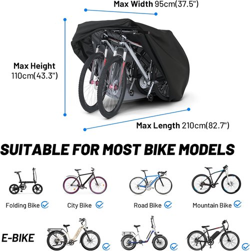 Favoto Waterproof Bike Cover - XXL Outdoor Protection for 2 Bikes | Sun, Rain, Dust & Wind Shield