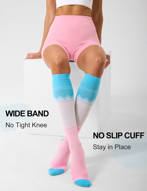 FITRELL Compression Socks for Men & Women - 20-30mmHg Circulation Support - 3 Pairs