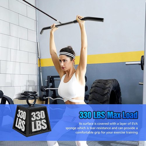 LAT Pull Down Bar Attachment - Non-Slip Handle for Cable Machines | Strength Workout Equipment