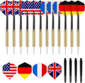 Accmor 12-Piece Steel Tip Darts Set - 18g Professional Metal Darts with Extra Shafts & Flights