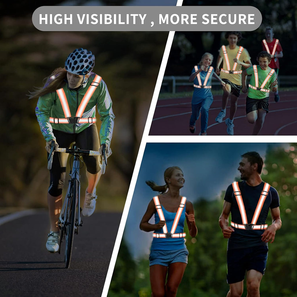 Skiennix Reflective Running Vest - High Visibility Safety Straps for Enhanced Protection | Lightweight Design