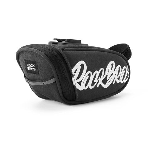 ROCKBROS Bike Saddle Bag, Lightweight 120g Bicycle Seat Bag with LED Light Hanging & Reflective Logo, Waterproof 3D Shell Bike Storage Bag for Road & Mountain Bikes,Black