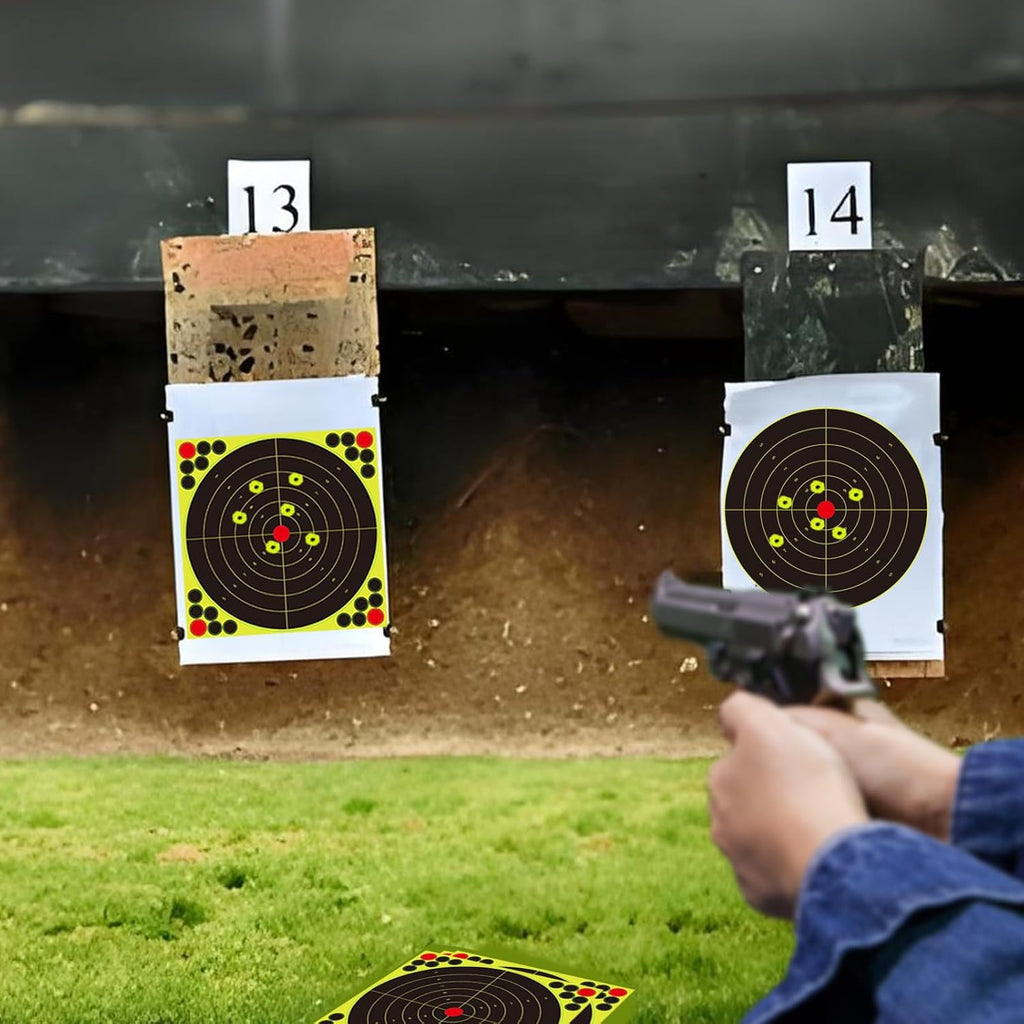 Reactive Fluorescent Shooting Targets by Splatter Targets - 12x12” Adhesive Stickers with Repair Patches for Range Training