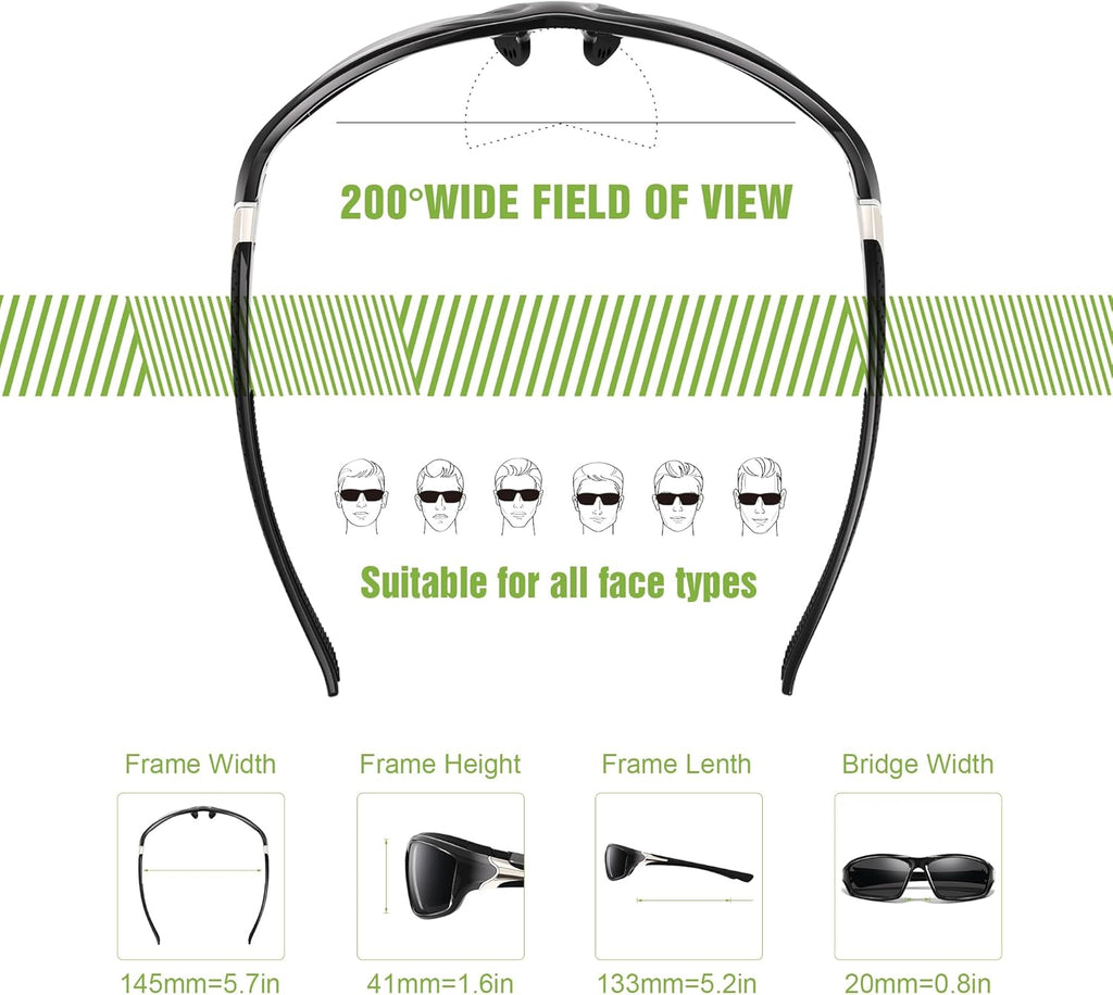 Skiennix Polarized Sports Sunglasses - UV Protection for Men | 3-Pack Wrap Around Design