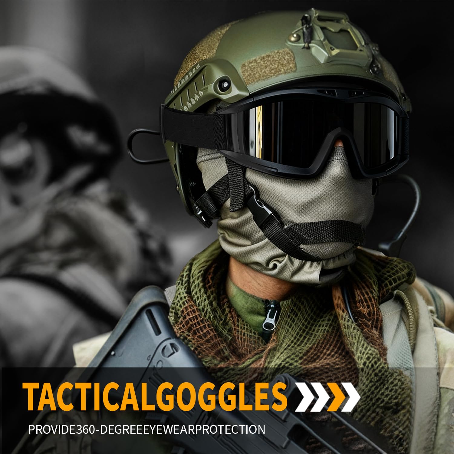 Triple Threat Tactical Goggles: Anti-Fog, 3x Lens & UV400 - Military Grade Protection for Airsoft, Shooting, and Outdoor Sports