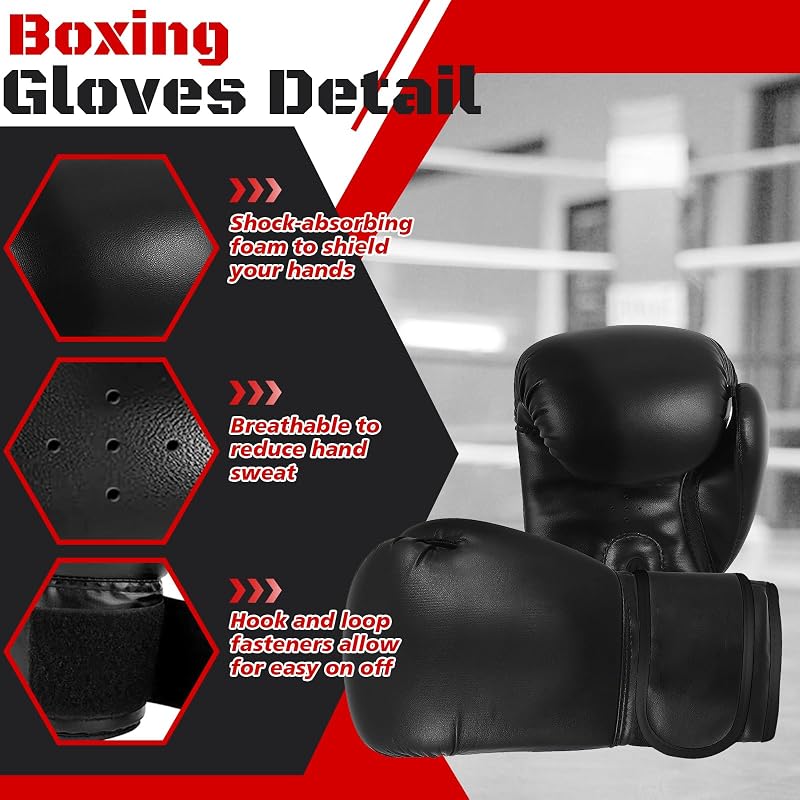 Sparring Head Guard with Gloves - Boxing Headgear for MMA, Kickboxing, Muay Thai & Boxing (Red & Blue, Small-Medium)