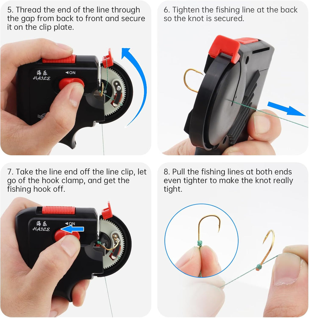 OriGlam Automatic Fishing Hook Tyer Machine - Fast Electric Device for Easy Knot Tying