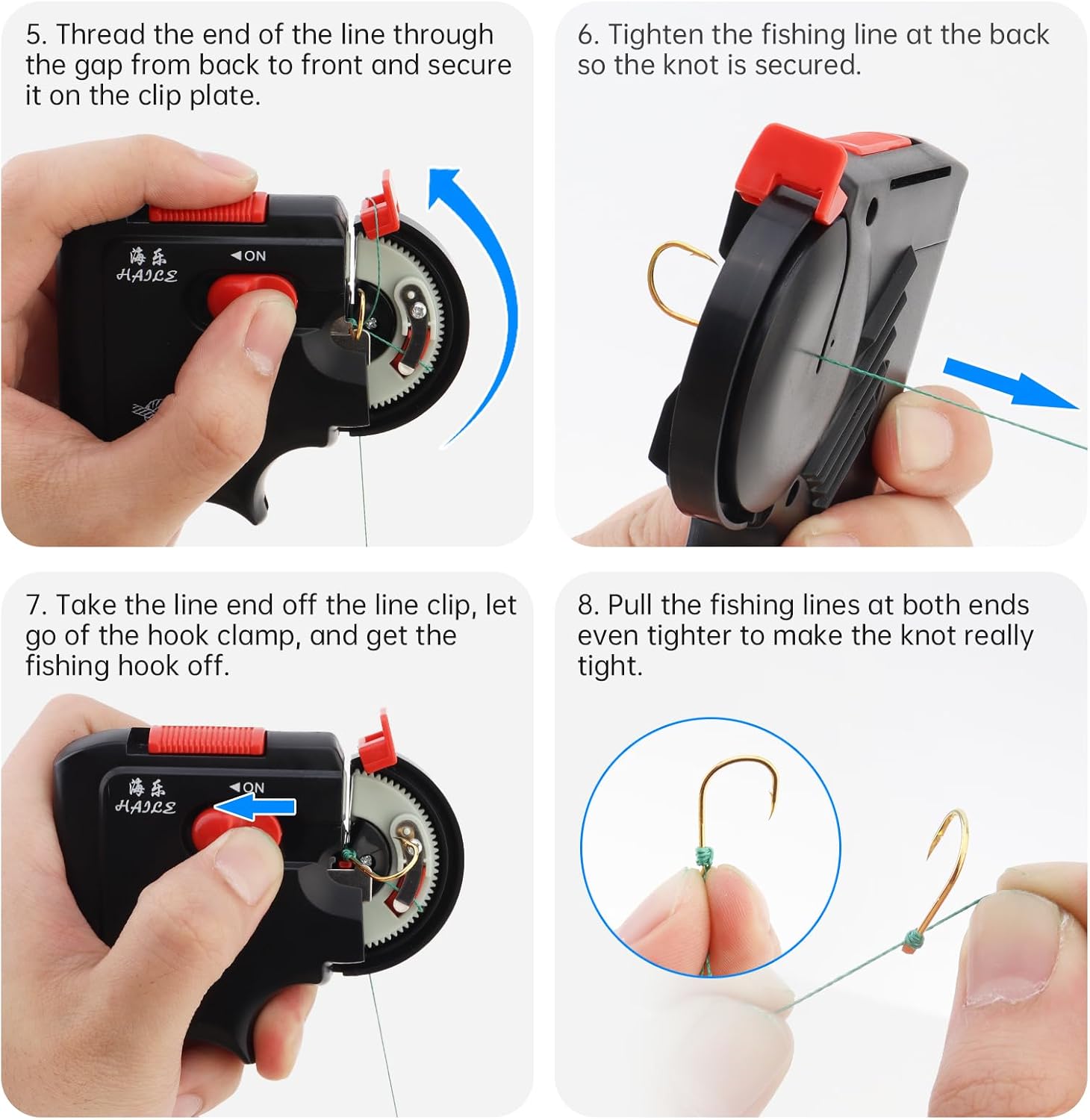 OriGlam Automatic Fishing Hook Tyer Machine - Fast Electric Device for Easy Knot Tying