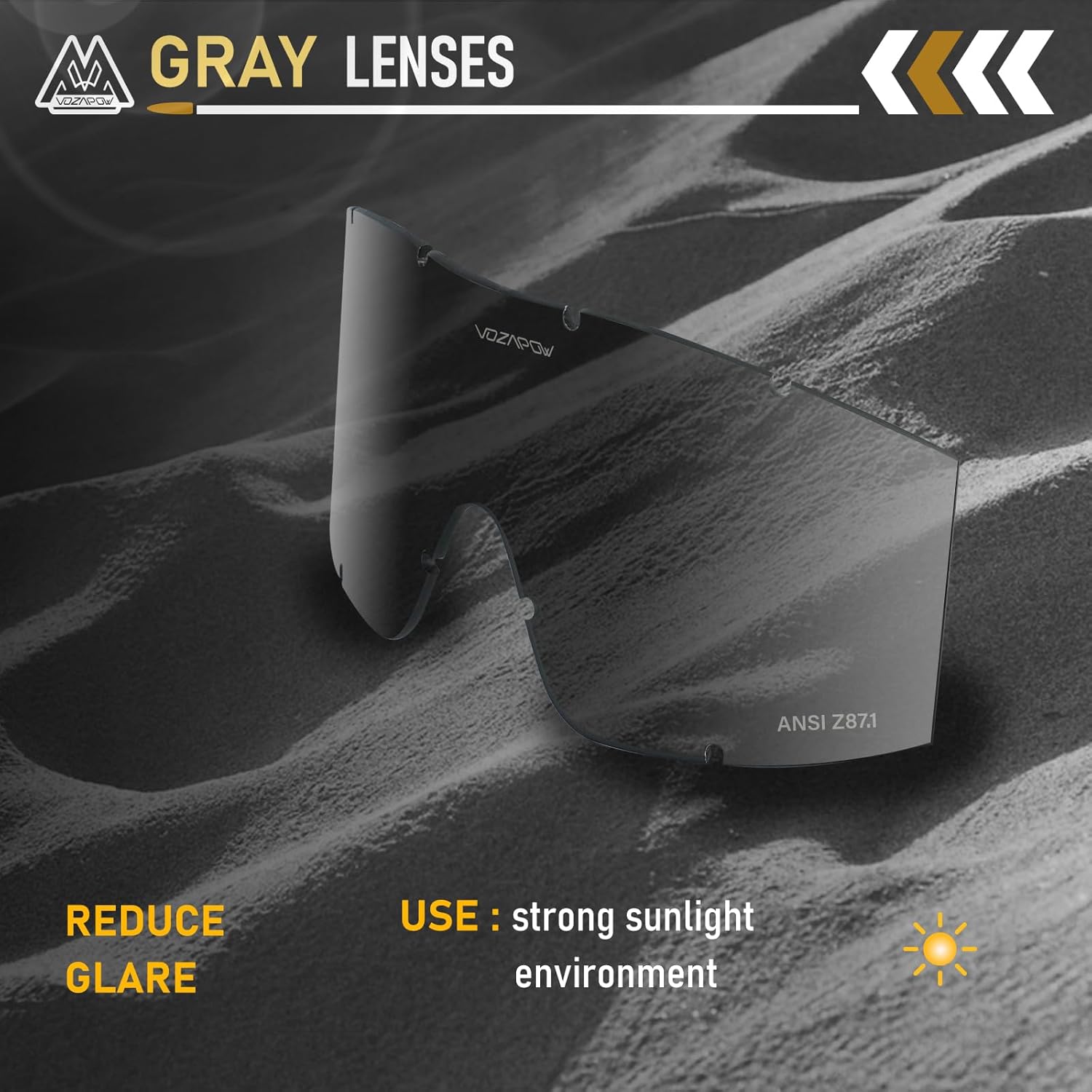 SK10 Airsoft Goggles Replacement Lens - ANSI Z87.1 Certified, Anti-Fog & Impact Resistant