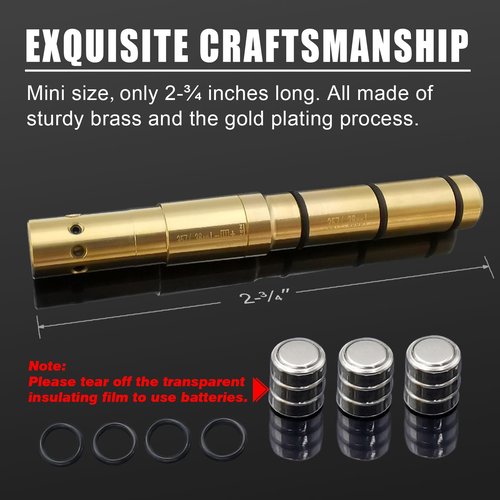 Angeebin Laser Boresighter for 9mm/.38spl/.357Mag/.380acp Firearms, End Barrel Laser Bore Sight Accurate and Easy Use