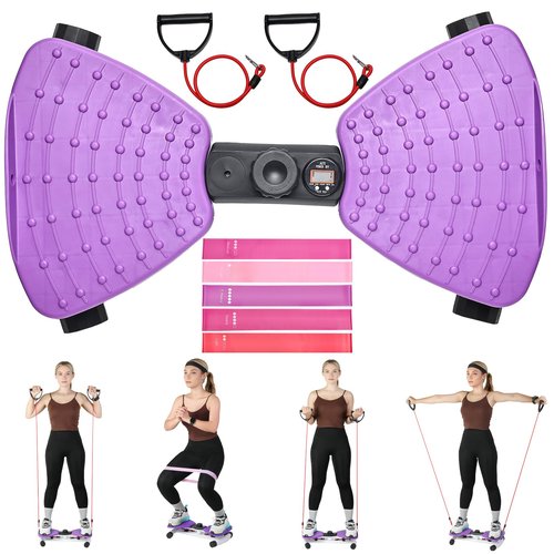 Ab Twister Trainer – Smart LED Digital Monitor, 330LBS Capacity, 20dB Ultra-Quiet Waist Twister Machine, Anti-Slip Home Gym Equipment for Women & Men, Belly Fat Workout Tool for Core Fitness (purple)