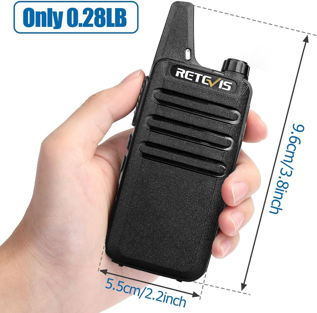 Retevis RT22 Two Way Radio - Long Range Rechargeable Walkie Talkie with VOX Earpiece | 4 Pack for Adults