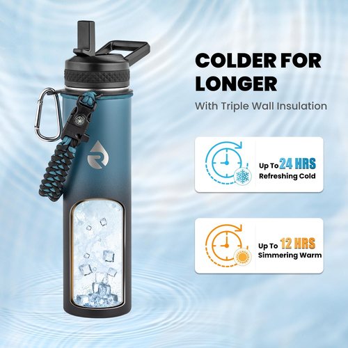 Hydro Flask Insulated Water Bottle - 24oz Triple Wall Vacuum Stainless Steel | Keeps Drinks Cold for 48 Hrs, Hot for 24 Hrs