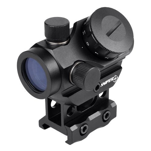 Sniper RD20 1x22mm 3MOA Red Dot Sight Fits 20mm Picatinny Rail with 1 Inch Riser Mount, Crossbow Sight