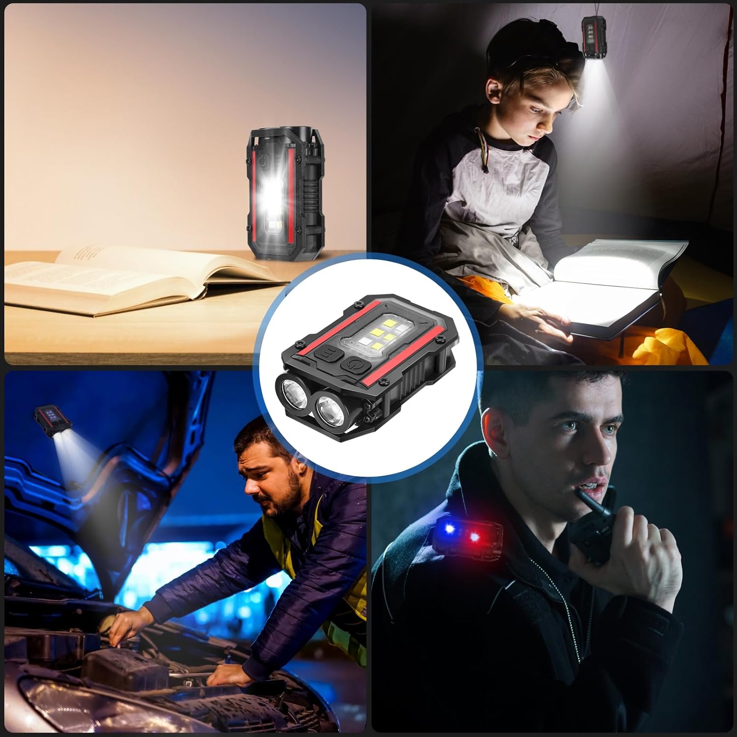 SUNPRO Mini Keychain Flashlight - 8 Modes Pocket Light | Type-C Rechargeable, Compact Design for Hiking & Emergencies - Black