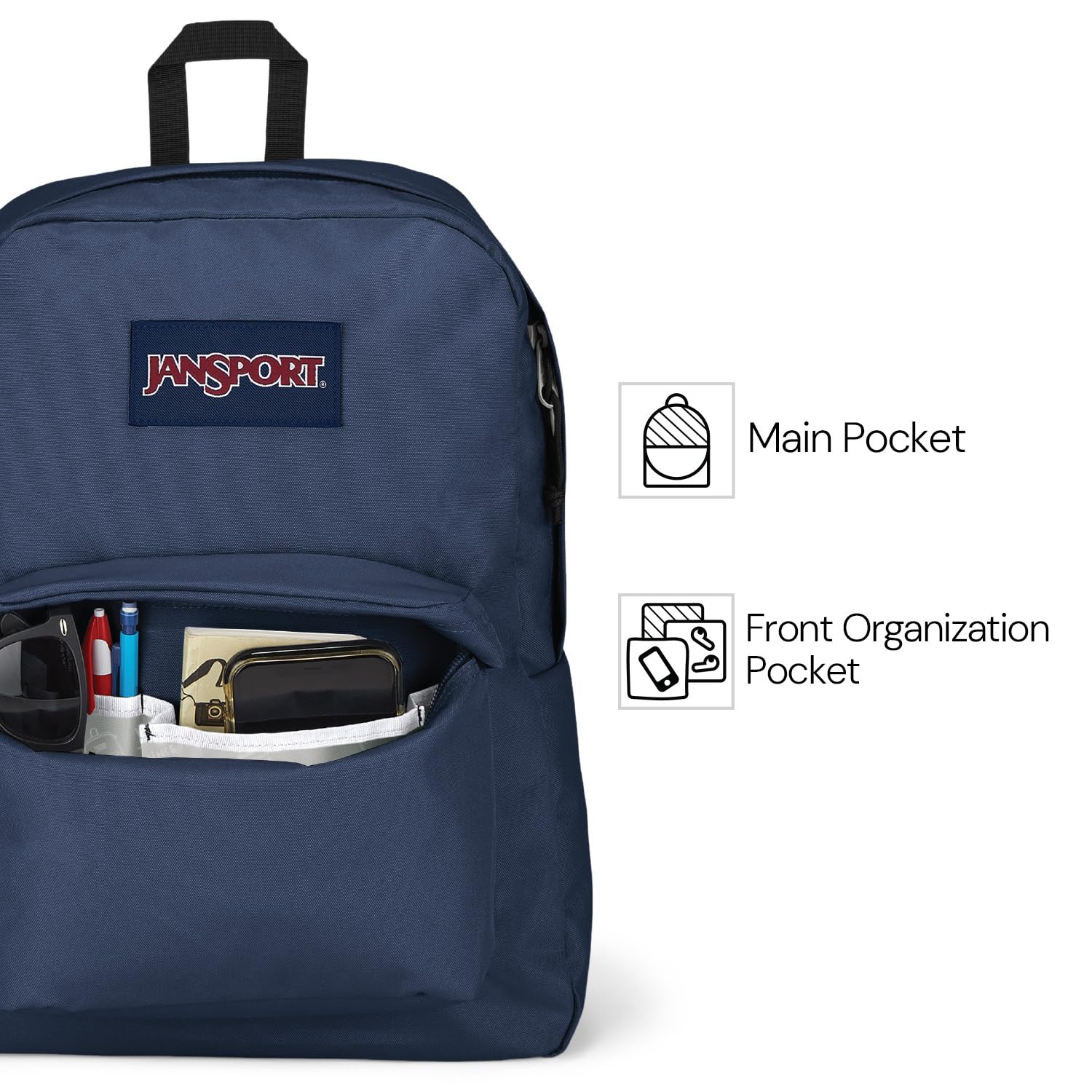 JanSport SuperBreak One Backpack - Durable, Lightweight Bag with 1 Main Compartment, Front Utility Pocket with Built-in Organizer, Premium Backpack, Vortex Voyage