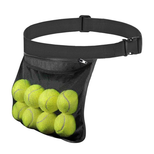 AccEncyc Tennis Ball Holder Ball Bag, Adjustable Pickleball Waist Pouch Holder, Bags Holding 8-10 Tennis or Pickleball, Waist Hip Bags for Tennis, Cycling, Golf (1 Pack)