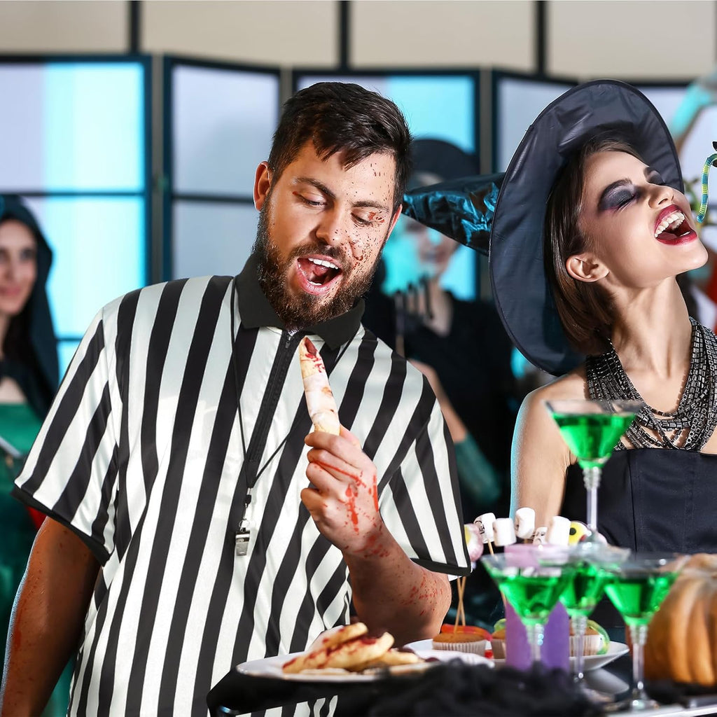Syhood Referee Shirt Costume Men Women, Whistle Black and White Striped Football Soccer Official Ref Shirt Jersey