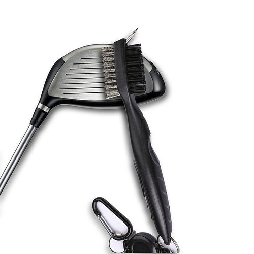 Aebor Golf Towels, Microfiber Waffle Pattern Tri-fold Golf Towel - Brush Tool Kit with Club Groove Cleaner, with Clip Men Women Golf Gifts (2 Grey Towel+Black Brush)