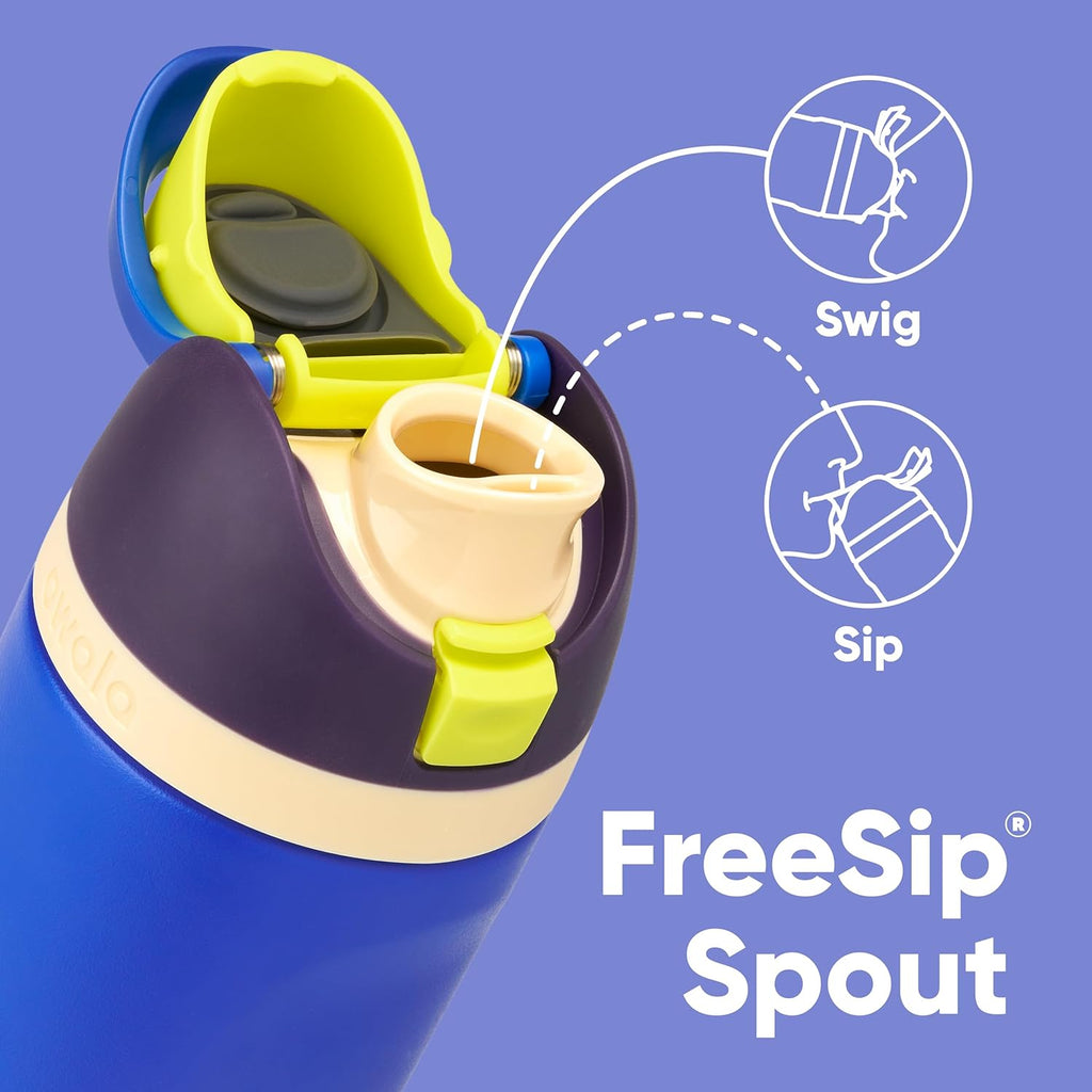Owala Kids FreeSip Insulated Stainless Steel Water Bottle - BPA-Free, 16 oz, Celestial Sphere for Sports & Travel