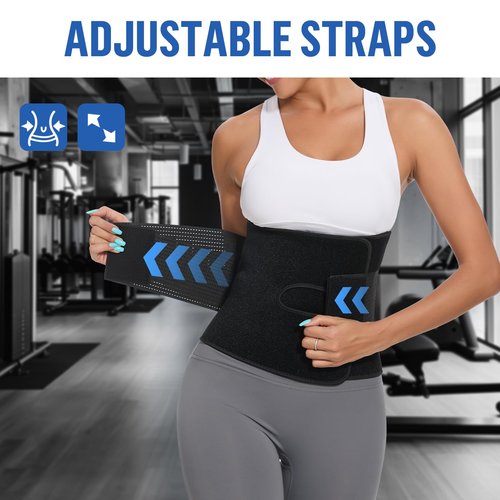 Jueachy Waist Trimmer for Women Workout: Sweat Waist Trainer for Womens - Easy Clean for Men Gym Black L: 43.3" Length