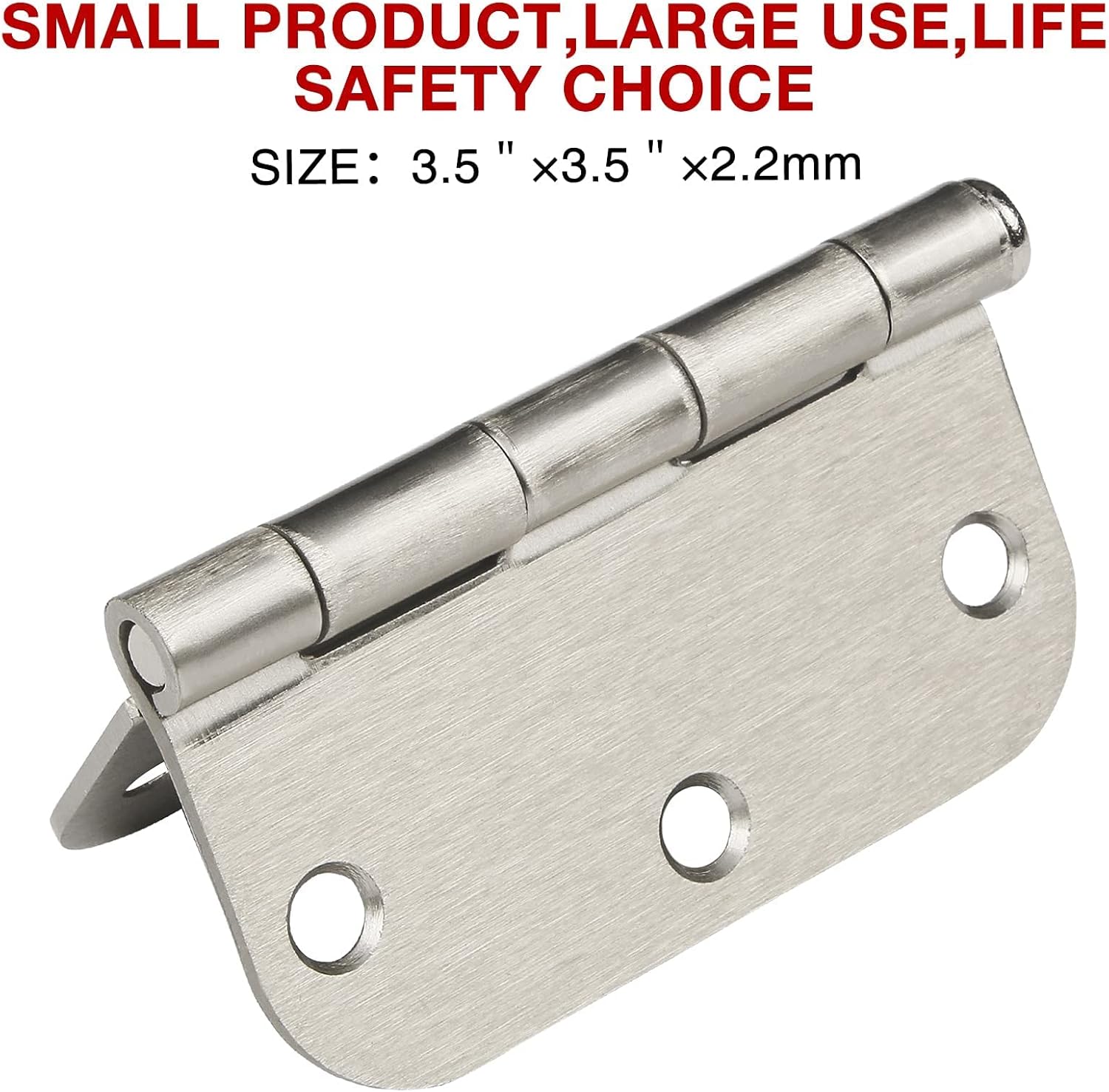 Cando 18-Pack Satin Nickel Door Hinges - Heavy Duty 3.5 Inch x 1/2" Rounded 5/8 Radius for Interior Doors