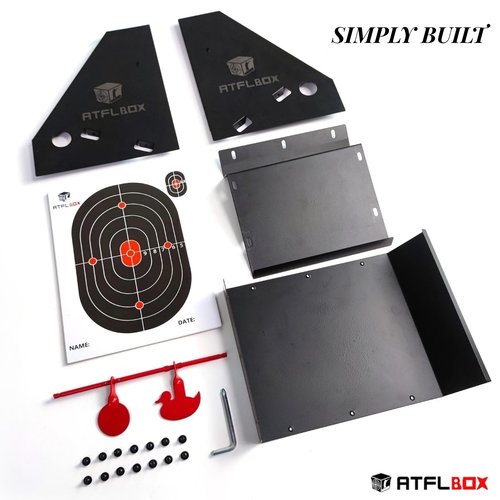 Atflbox 7 x 9 Inch BB Gun Target Trap with 110pcs Paper Target and Spinning Shooting Targets