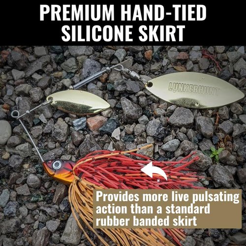 Lunkerhunt Impact Ignite - Fast-Sinking Spinnerbaits with 2 Willow Leaf Blades | Ideal for Bass & Trout Fishing