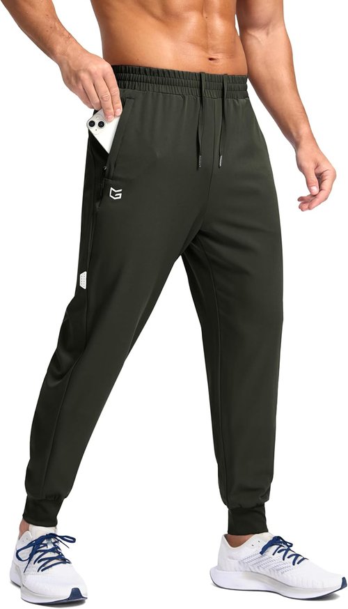 G Gradual Men's Joggers - Lightweight Athletic Pants with Zipper Pockets | Quick-Dry Sweatpants for Running & Hiking