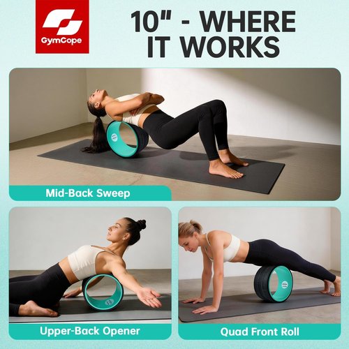 Back Wheel Foam Roller - Targeted Back & Neck Relief | Lumbar Spine Stretcher for Physical Therapy, Supports 500lbs
